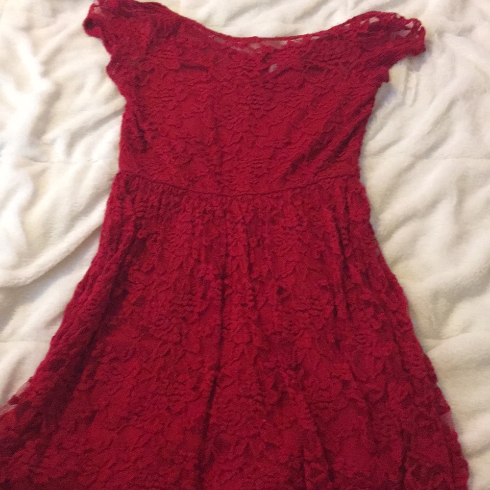 Red lace dress